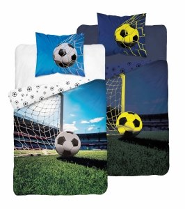 Pościel świecąca w ciemności FOOTBALL Piłka nożna 160 x 200 cm (5413A)
