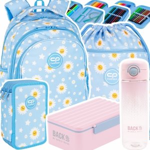 ZESTAW 5 el. Plecak wczesnoszkolny CoolPack JERRY 21 L stokrotki, DAISY SUN (F029834SET5CZ)