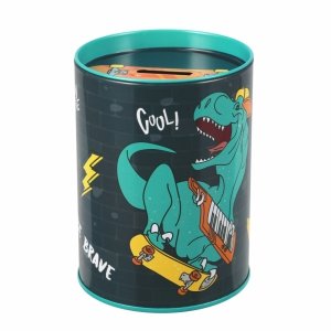 Skarbonka metalowa okrągła dinozaury, SKATE DINO Starpak (536633)