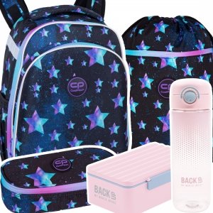 ZESTAW 5 el. Tornister Plecak CoolPack TURTLE  25 L gwiazdy, STAR NIGHT (F015830SET5CZ)