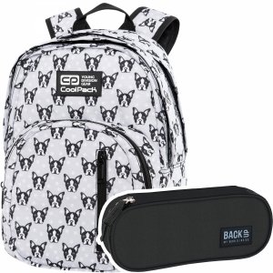 ZESTAW 2 el. Plecak CoolPack DISCOVERY 27 L buldogi, FRENCH BULLDOGS (C38247SET2CZ)