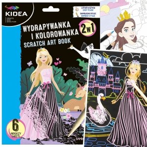 Wydrapywanka Zdrapywanka i kolorowanka 2w1 A5 KSIĘŻNICZKI 6 arkuszy KIDEA (WKEKA)