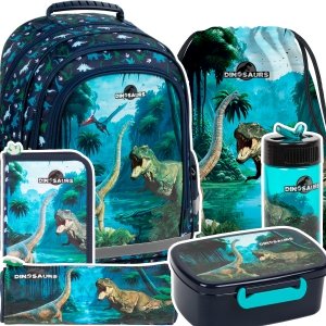 ZESTAW 6 el. Plecak szkolny DINOZAURY (PL15BDN19SET6CZ)
