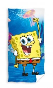 Ręcznik plażowy kąpielowy Spongebob Kanciastoporty 70 x 140 cm (SBOB224008)