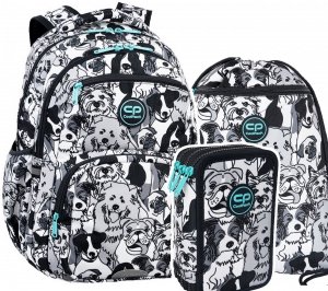 ZESTAW 3 el. Plecak CoolPack PICK  23 L piesek, DOGS PLANET (F099708SET3CZ)