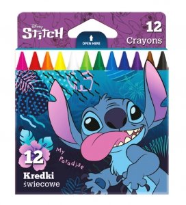 Kredki świecowe woskowe 12 kolorów Disney Fashion STITCH Coolpack (54809)