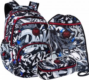 ZESTAW 3 el. Plecak CoolPack PICK  23 L graffiti, STREET ART (F099706SET3CZ)