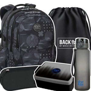 ZESTAW 5 el. Plecak CoolPack FACTOR 29 L szare wzory, SHIPS (F002739SET5CZ)