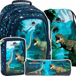 ZESTAW 4 el. Plecak szkolny DINOZAURY (PL15BDN19SET4CZ)