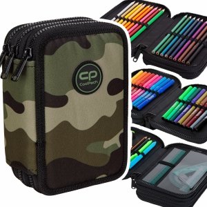 Piórnik CoolPack potrójny z wyposażeniem JUMPER 3 moro, SOLDIER (E67572)