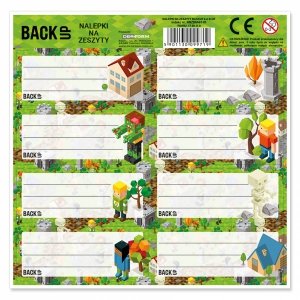 Nalepki na zeszyty BackUP GAME LEVEL dla fana gry MINECRAFT (NNZB6A61)