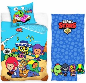 ZESTAW 2 el. Pościel bawełniana BRAWL STARS 160 x 200 cm + RĘCZNIK (BRAWL213005SET2CZ)