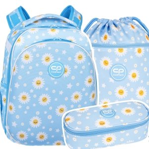 ZESTAW 3 el. Tornister Plecak CoolPack TURTLE  25 L stokrotki, DAISY SUN (F015834SET3CZ)