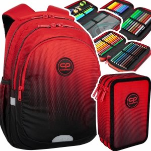 ZESTAW 2 el. Plecak wczesnoszkolny CoolPack JERRY 21 L czerwone ombre, GRADIENT CRANBERRY (F029756SET2CZ)