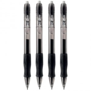 4 x Długopis automatyczny BIC GEL-OCITY STIC wkład CZARNY 0,7 mm (00628)