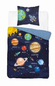 Pościel bawełniana KOSMOS PLANETY Układ 160 x 200 cm (5150A)