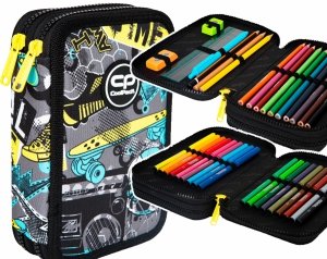 Piórnik CoolPack dwukomorowy z wyposażeniem JUMPER 2 piłka nożna, GOAL TIME (F066701)