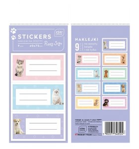 Nalepki naklejki na zeszyty PUPPY SIGN Kotek Piesek 9 sztuk (48524)