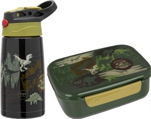 Zestaw bidon butelka termiczna i śniadaniówka BONO CoolPack 350 ml dinozaury, ADVENTURE PARK (Z10672+Z18672)