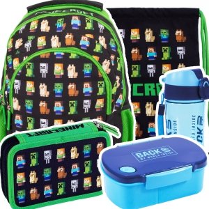 ZESTAW 5 el. Plecak wczesnoszkolny 19 L MINECRAFT Characters (502021200SET5CZ)