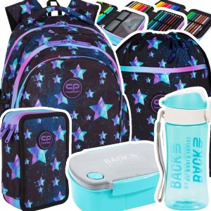 ZESTAW 5 el. Plecak wczesnoszkolny CoolPack JERRY 21 L gwiazdy, STAR NIGHT (F029830SET5CZ)
