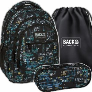 ZESTAW 3 el. Plecak szkolny młodzieżowy BackUP 26 L procesor, UKŁAD (PLB6O46SET3CZ)