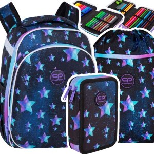 ZESTAW 3 el. Tornister Plecak CoolPack TURTLE  25 L gwiazdy, STAR NIGHT (F015830SET3CZ)