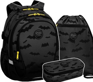 ZESTAW 3 el. Plecak CoolPack FACTOR X  batman, DARKER NIGHT (F002680SET3CZ)