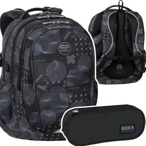 ZESTAW 2 el. Plecak CoolPack FACTOR 29 L szare wzory, SHIPS (F002739SET2CZ)
