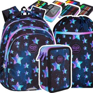 ZESTAW 3 el. Plecak wczesnoszkolny CoolPack JERRY 21 L gwiazdy, STAR NIGHT (F029830SET3CZ)