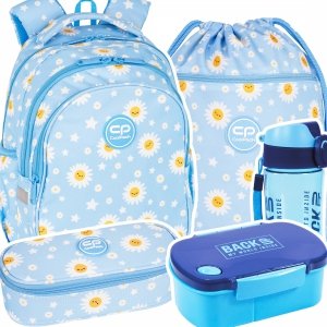 ZESTAW 5 el. Plecak wczesnoszkolny CoolPack JERRY 21 L stokrotki, DAISY SUN (F029834SET5CZ)