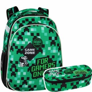ZESTAW 2 el. Tornister Plecak CoolPack TURTLE  25 L gra, GAME ZONE (F015826SET2CZ)
