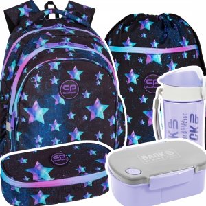 ZESTAW 5 el. Plecak wczesnoszkolny CoolPack JERRY 21 L gwiazdy, STAR NIGHT (F029830SET5CZ)