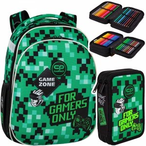 ZESTAW 2 el. Tornister Plecak CoolPack TURTLE  25 L gra, GAME ZONE (F015826SSET2CZ)