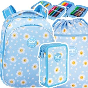 ZESTAW 3 el. Tornister Plecak CoolPack TURTLE  25 L stokrotki, DAISY SUN (F015834SET3CZ)