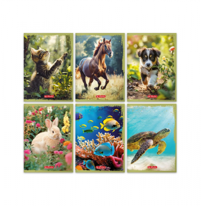 6x Zeszyt A5 w kolorową linię 32 kartki ANIMALS (83076SET6CZ)