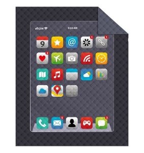 Narzuta dziecięca na łóżko IPHONE smartfon 170 x 210 cm (K039)