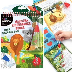 Magiczna wielorazowa kolorowanka wodna SAFARI ZWIERZĘTA (MWKWMKA)
