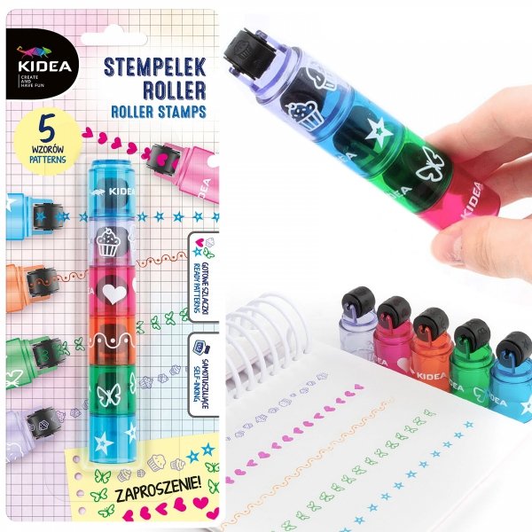 Stempelek ROLLER podręczne pieczątki 5 kolorów KIDEA (STRKA)