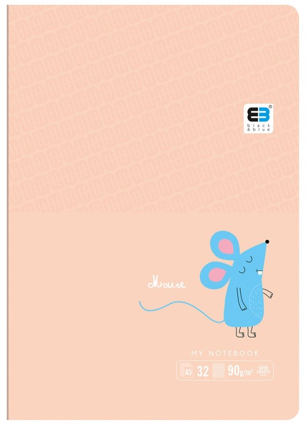 Zeszyt A5 w kolorową linię 16 kartek B&amp;B MAUSE myszka (55563)
