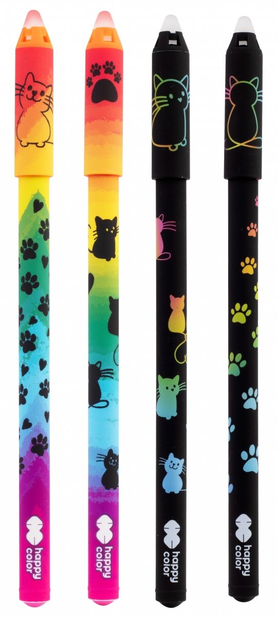 4 x Długopis MIAOW wymazywalny żelowy 0,5 mm Happy Color  (23026)