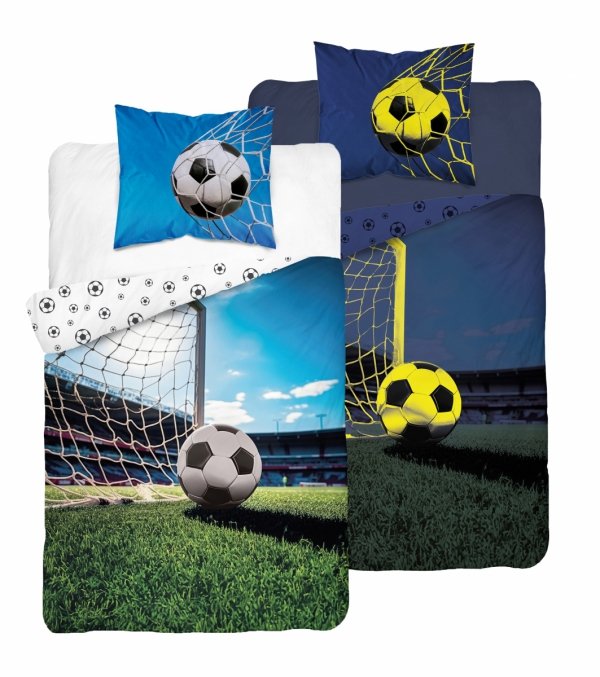 Pościel świecąca w ciemności FOOTBALL Piłka nożna 160 x 200 cm (5413A)