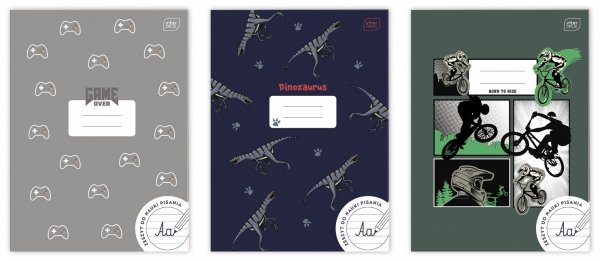 3x Zeszyt A4 w kolorową linię 32 kartki MIX CHŁOPIĘCY (14314SET3CZ)