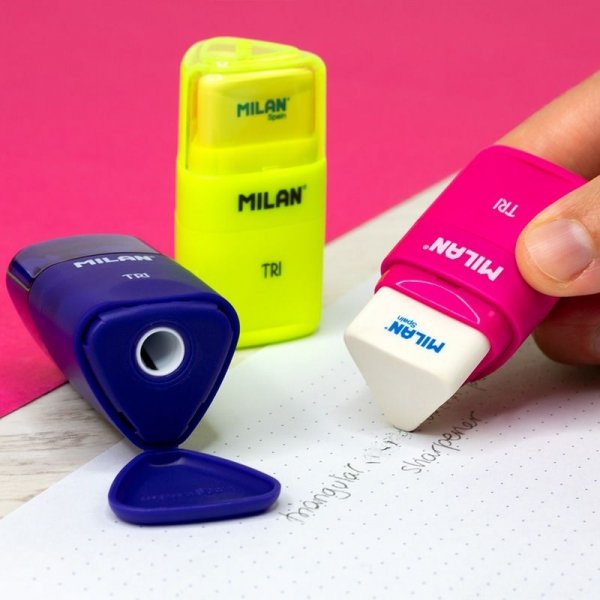 Temperówka z gumką do mazania TRI ACID Milan ŻÓŁTA (4700116)