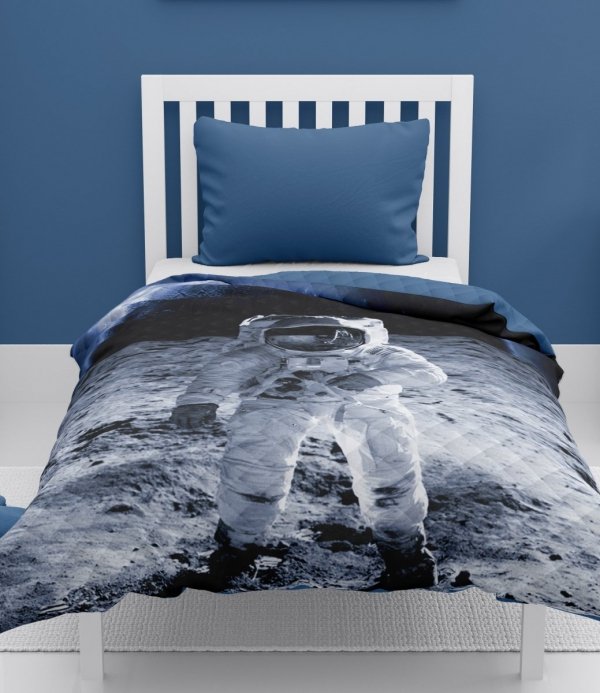 Narzuta dziecięca na łóżko KOSMOS Astronauta 170 x 210 cm (K96)