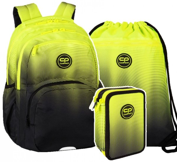 ZESTAW 3 el. Plecak CoolPack PICK  23 L żółte ombre, GRADIENT LEMON (E99510SET3CZ)