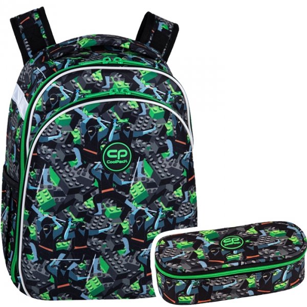 ZESTAW 2 el. Tornister Plecak CoolPack TURTLE  25 L klocki, KIDS FROM THE BLOCK (F015823SET2CZ)