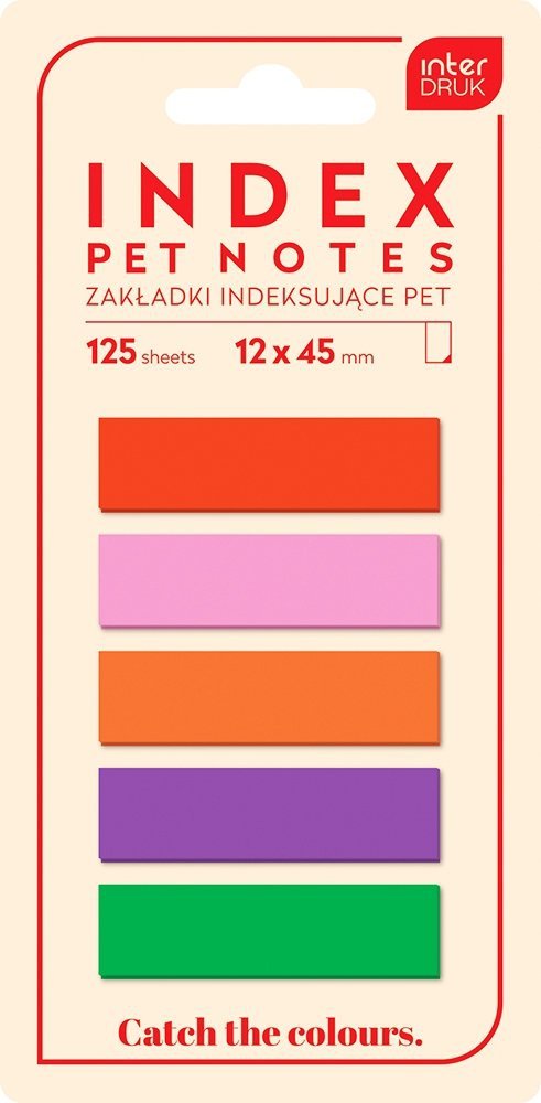 Zakładki indeksujące INDEX PET CATCH THE COLOUR karteczki samoprzylepne (27161)