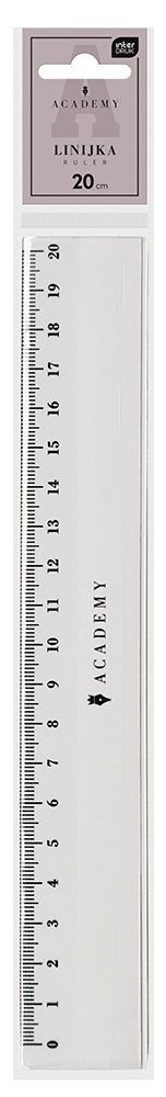 LINIJKA PLASTIKOWA do piórnika 20 cm ACADEMY (46001)