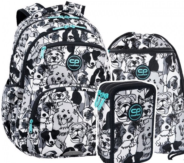 ZESTAW 3 el. Plecak CoolPack PICK  23 L piesek, DOGS PLANET (F099708SET3CZ)